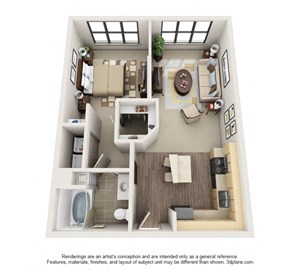 one bedroom floorplan in fort worth apartments